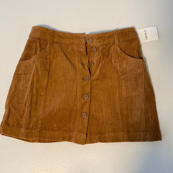 Corduroy brown skirt forever 21 size M - Picture 1 of 3